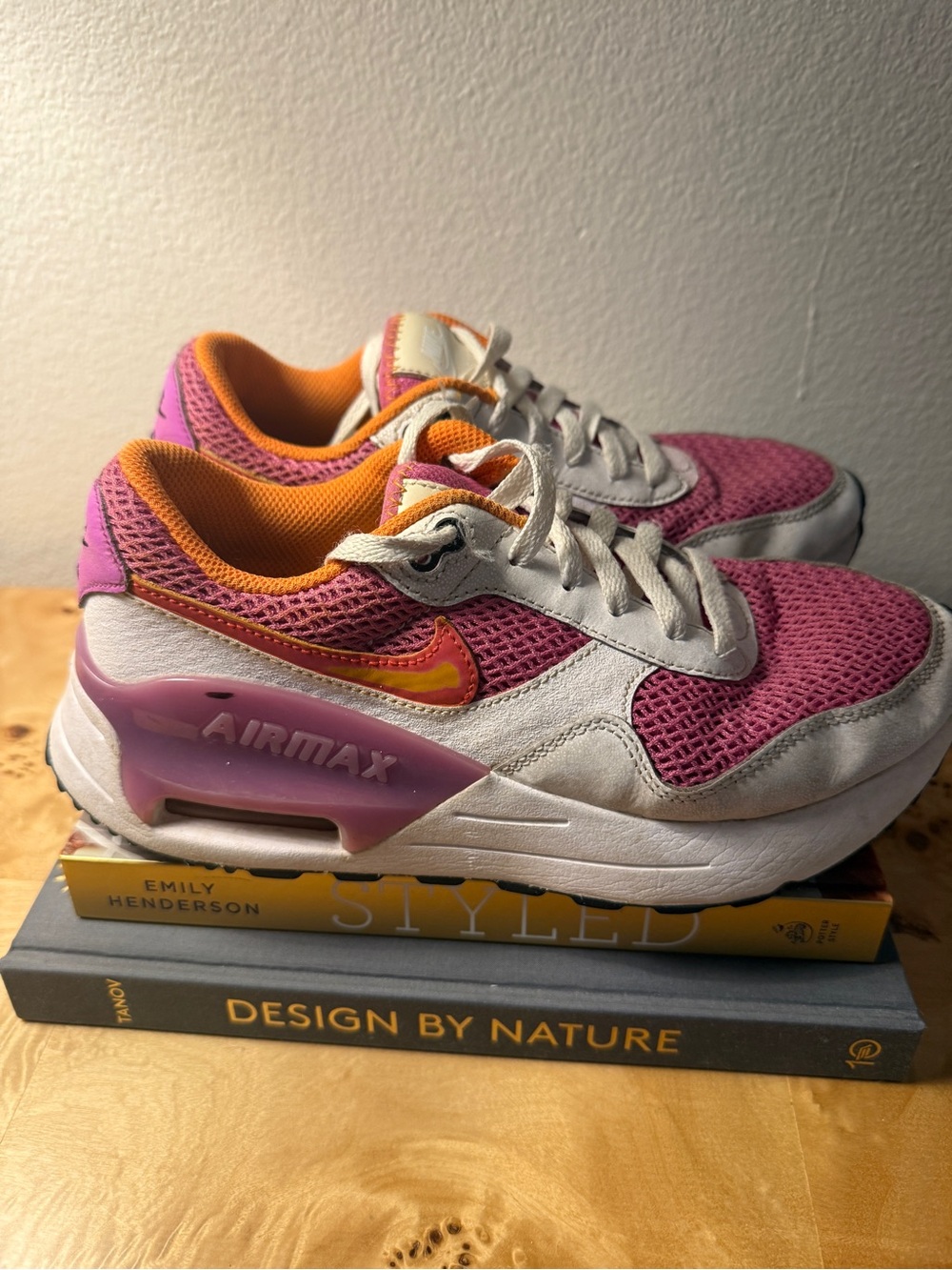 Nike Pink Mesh Sneakers with Orange Accents
